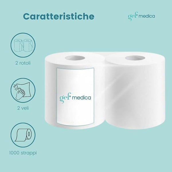 2 Rotoli Carta Asciugatutto - 1600 Strappi - 117 Metri per Rotolo - 2 Veli - Pura Cellulosa - Bobina Carta Casa Extra Spessa - Made in Italy