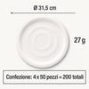 Piatti Pizza Compostabili Ї31,5 cm in Polpa di Canna Р PFAS Free, Resistenti, Biodegradabili Р 200 Pz (4x50) Р Gef Company