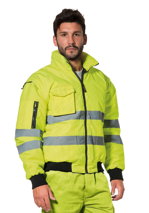 Bomber imbottito alta visibilità SUMMITHV EN 20471 classe 3 — foto ufficiale Logica Professional colore Giallo