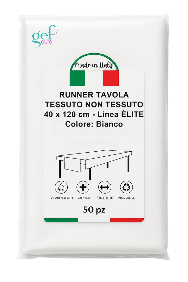 Runner Tavola TNT 40x120 cm Monouso Professionale – Idrorepellente, Resistente, Traspirante – Certificato Oeko-Tex® – Made in Italy per Hotel e Ristoranti
