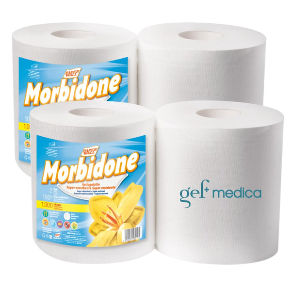 Bobina Morbidone WALL158 - 2 Veli Pura Cellulosa - 500 Strappi - Carta Professionale Ambulatori