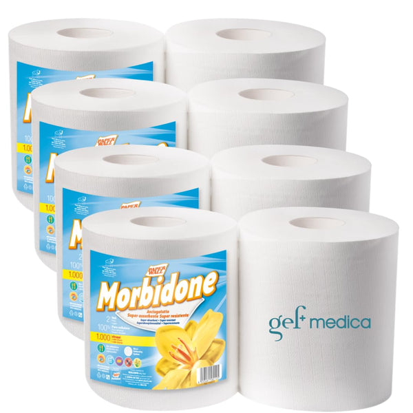 Bobina Morbidone WALL158 - 2 Veli Pura Cellulosa - 500 Strappi - Carta Professionale Ambulatori