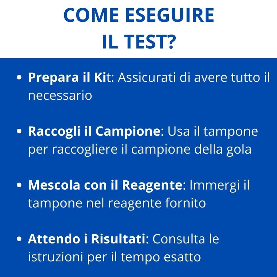 Test rapido streptococco A professionale All Test - Cartone 500 test (25 scatole da 20)