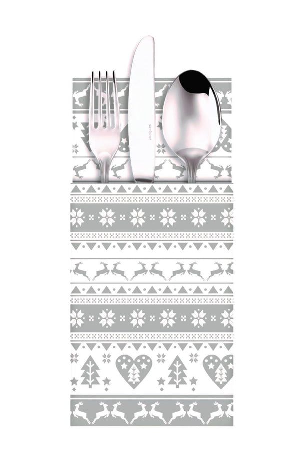 Pocket Airlaid 40x35 cm effetto tessuto (50 pezzi) - porta posate monouso eleganti per hotel, ristoranti e catering - made in Italy