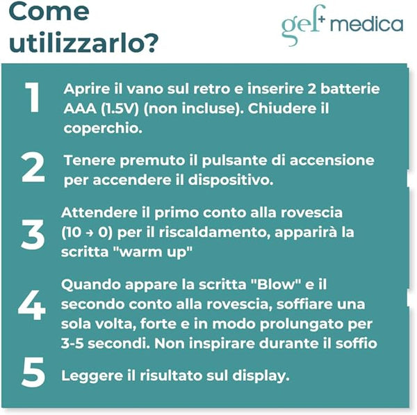 Etilometro Digitale AlcolCheck 3000, Test Rapido del Tasso Alcolemico, Display LCD, Allarme Sonoro, Facile da Usare, Risultato in Pochi Secondi, Compatto e Portatile