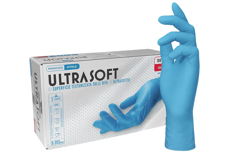 VAM guanti nitrile Ultrasoft 3.0g blu - DPI cat. III, DM classe I - senza polvere