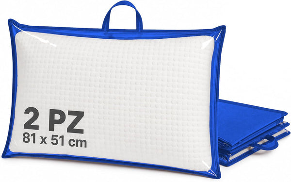 Set da 2 custodie blu cobalto 81x51 cm su fondo bianco