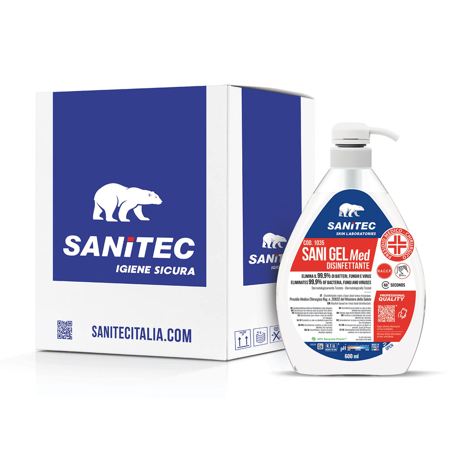 Sani Gel Med 1035 SANITEC PMC — Gel Disinfettante Mani 6×600 ml | GEF Medica