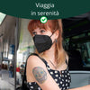 Mascherine FFP2 Certificate CE Made in Italy - Elastici Comodi Imbustamento Singolo - Nero | Gef Medica