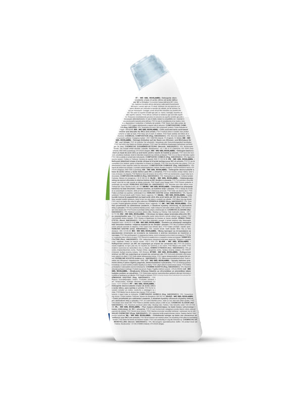 WC Gel Greenpower 1945 SANITEC - Detergente Disincrostante Certificato EU Ecolabel - 8 Flaconi da 700ml