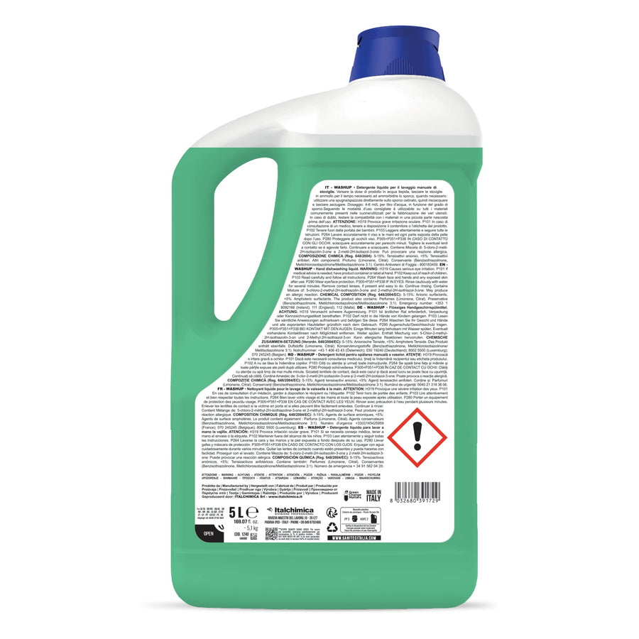 Sanitec 1240 Washup - Detergente Liquido Stoviglie Professionale - Tanica da 5L