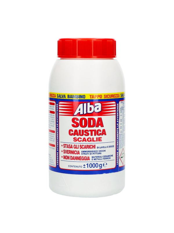 Alba Soda Caustica a Scaglia 1kg – Cartone 12 pz