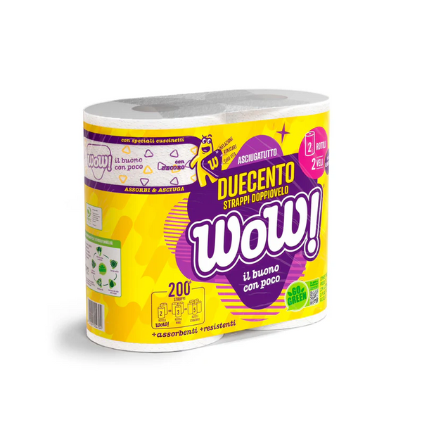 Wow! Asciugatutto Carta Casa — Carta da Cucina Assorbente · Cartone da 12 confezioni