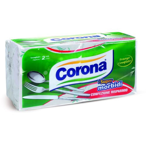 Corona Tovaglioli Doppio Velo Super Risparmio pz 90 Bianco – Cartone 21 pz