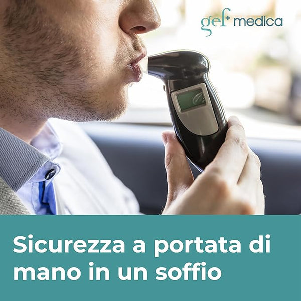 Etilometro Digitale AlcolCheck 3000, Test Rapido del Tasso Alcolemico, Display LCD, Allarme Sonoro, Facile da Usare, Risultato in Pochi Secondi, Compatto e Portatile