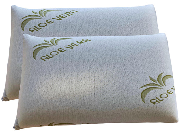 Set 2 Federe Aloe Vera 50x80 cm HORECA - Tessuto Poliestere 140 g/m² con Zip - Professionali per Hotel e B&B