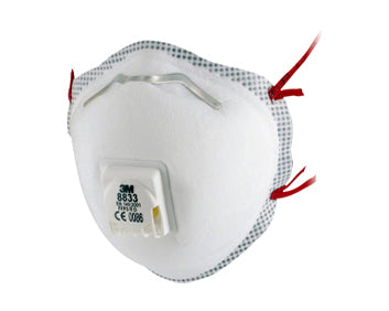 3M 8833 respiratore monouso FFP3 con valvola - cartone da 80 pezzi