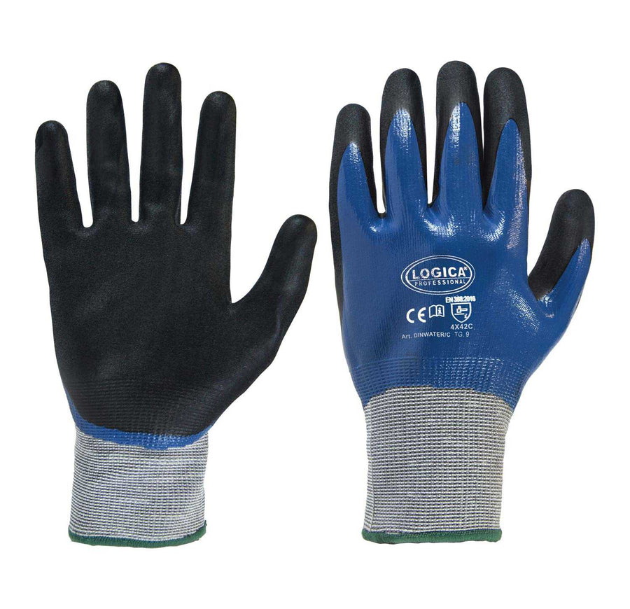 Guanto antitaglio DINWATER/C Logica doppio nitrile — foto ufficiale Logica Professional