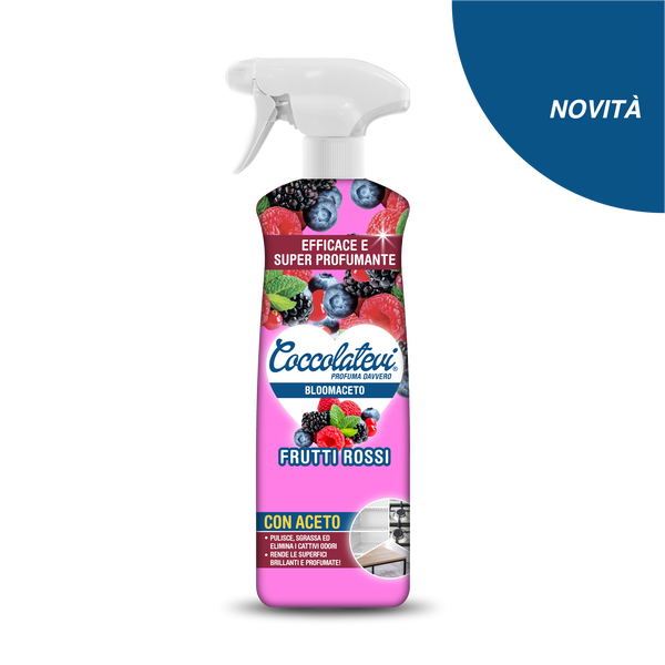 Coccolatevi Bloomaceto spray con aceto Frutti Rossi, flacone da 750 ml