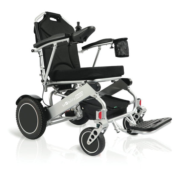 Carrozzina elettrica pieghevole Mobility860, vista laterale