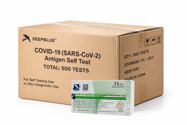 Tampone rapido Covid-19 DeepBlue self test - Cartone 500 test