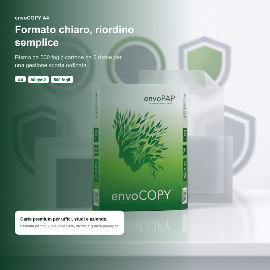 envoCOPY A4 specifiche e certificazioni fornitore