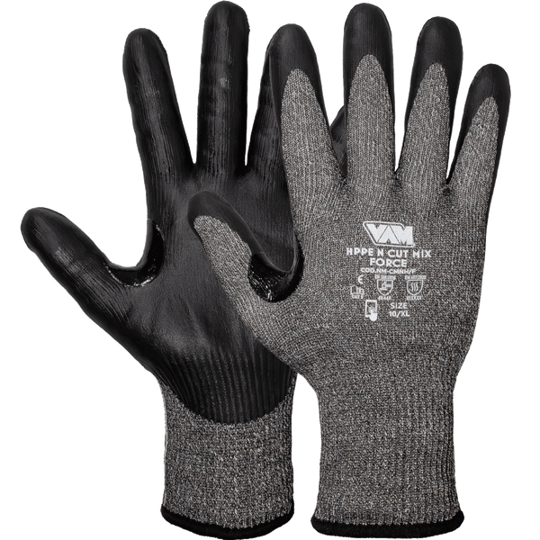Guanti Antitaglio HPPE/Nylon VAM HPPE N Cut Mix Force NM-CMNH/F - Grigio 240mm Touchscreen - Cartone 120 Paia