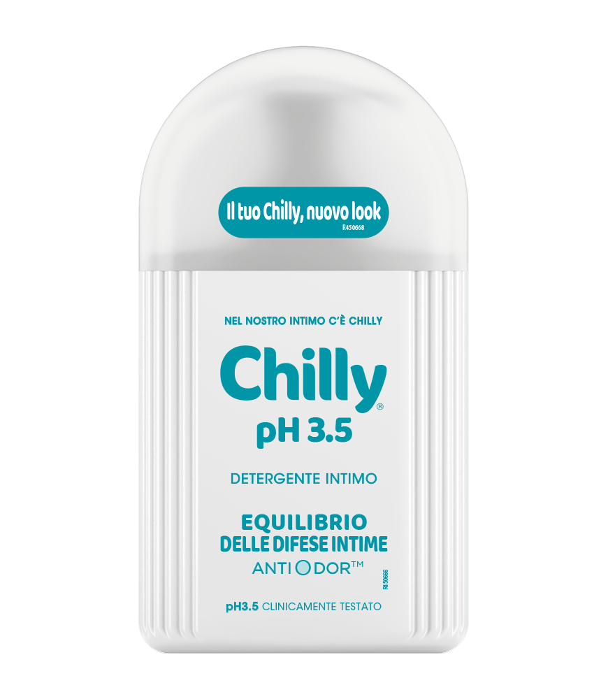 Chilly Intimo pH 3.5 200 ml, confezione di vendita a cartone intero da 12 pezzi.