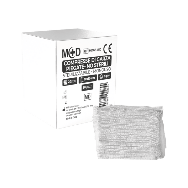 M+D COMPREX Compresse di Garza Monouso NON STERILI - Puro Cotone Idrofilo 100%