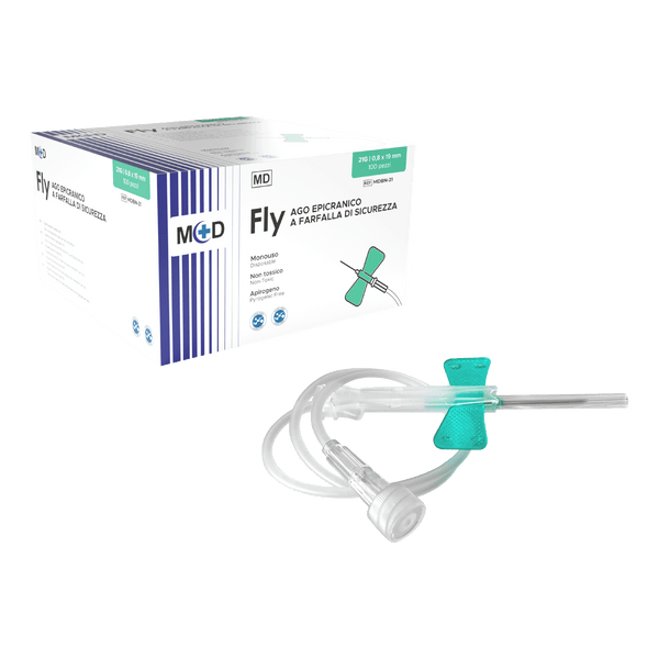 M+D FLY CON SICUREZZA Ago Epicranico con Dispositivo di Sicurezza - Sterile