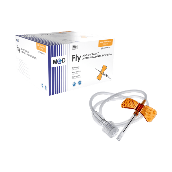 M+D FLY Ago Epicranico Senza Sicurezza - Sterile - Cartone 1.000 pz