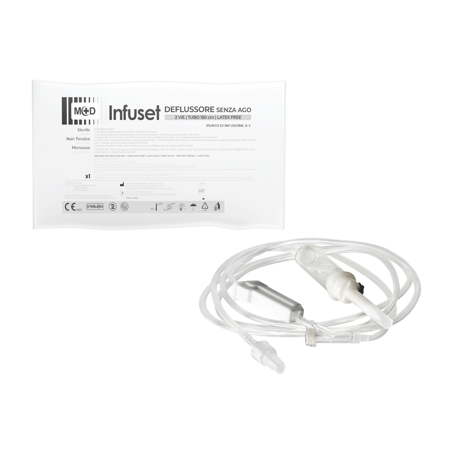 M+D Infuset 2 Vie deflussore a 2 vie sterile - cartone 500 pz