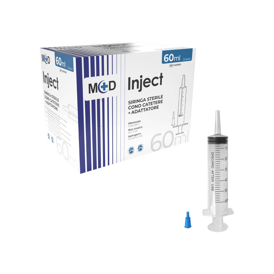 M+D INJECT cono catetere siringa sterile 100ml - cartone 100 pezzi