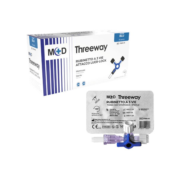 M+D Threeway rubinetto a 3 vie per linee infusionali - sterile