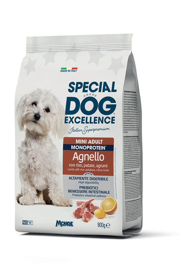 Monge Special Dog Excellence Crocchette 800 g – Gusti assortiti – Agnello e riso