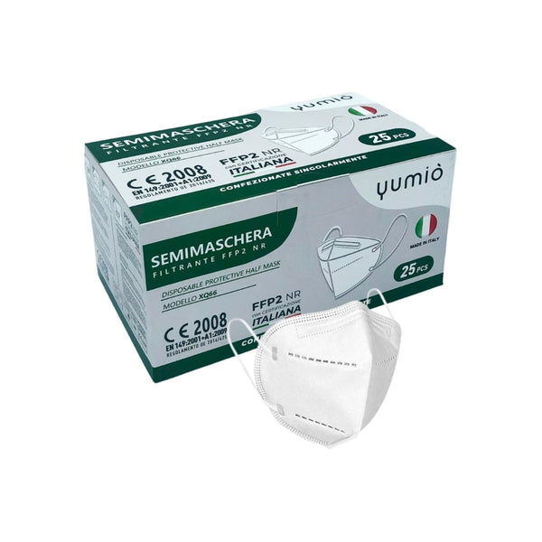 Mascherine FFP2 Certificate CE Made in Italy - Elastici Comodi Imbustamento Singolo - Bianco | Gef Medica
