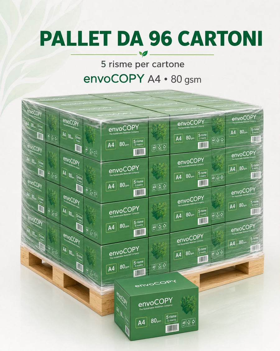 envoCOPY carta A4 80 g/m2 - pallet da 96 cartoni e 480 risme