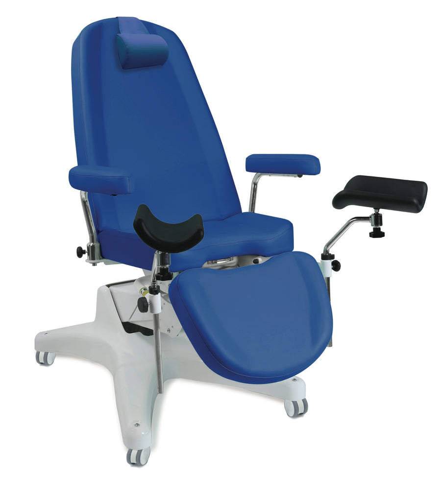 Poltrona multifunzione ambulatoriale ginecologica GEF Medica, vista laterale
