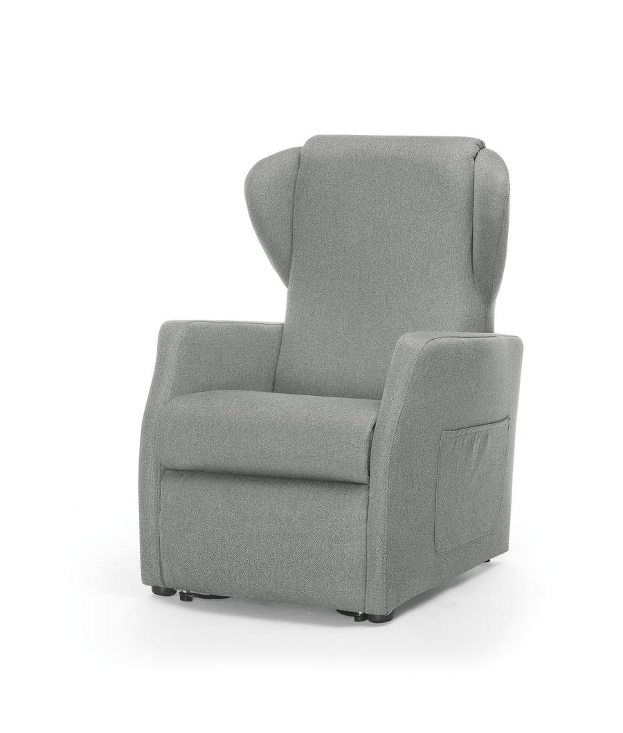 Poltrona relax elevabile con roller, vista laterale