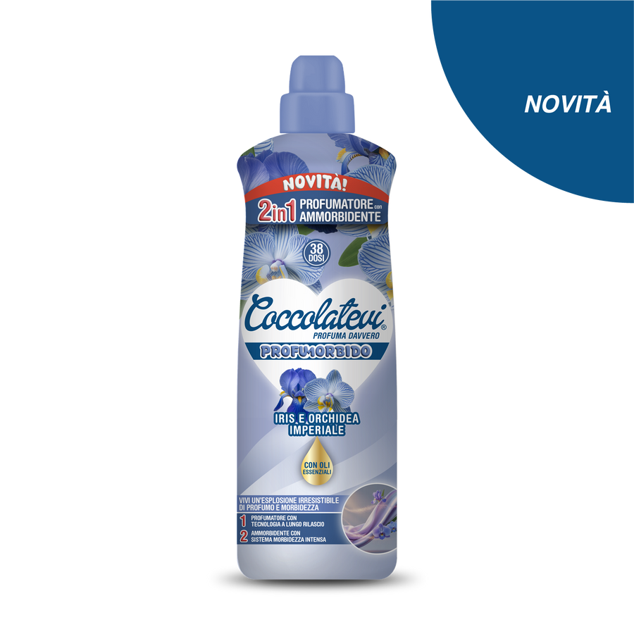 Coccolatevi Profumorbido Iris e Orchidea Imperiale 760 ml, confezione di vendita a cartone intero da 9 pezzi.
