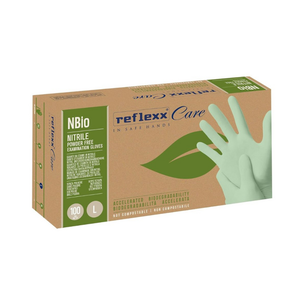 Guanti in nitrile Eco-friendly, senza polvere, gr. 3,5, Conf da 100 pz - taglia S-M-L-XL
