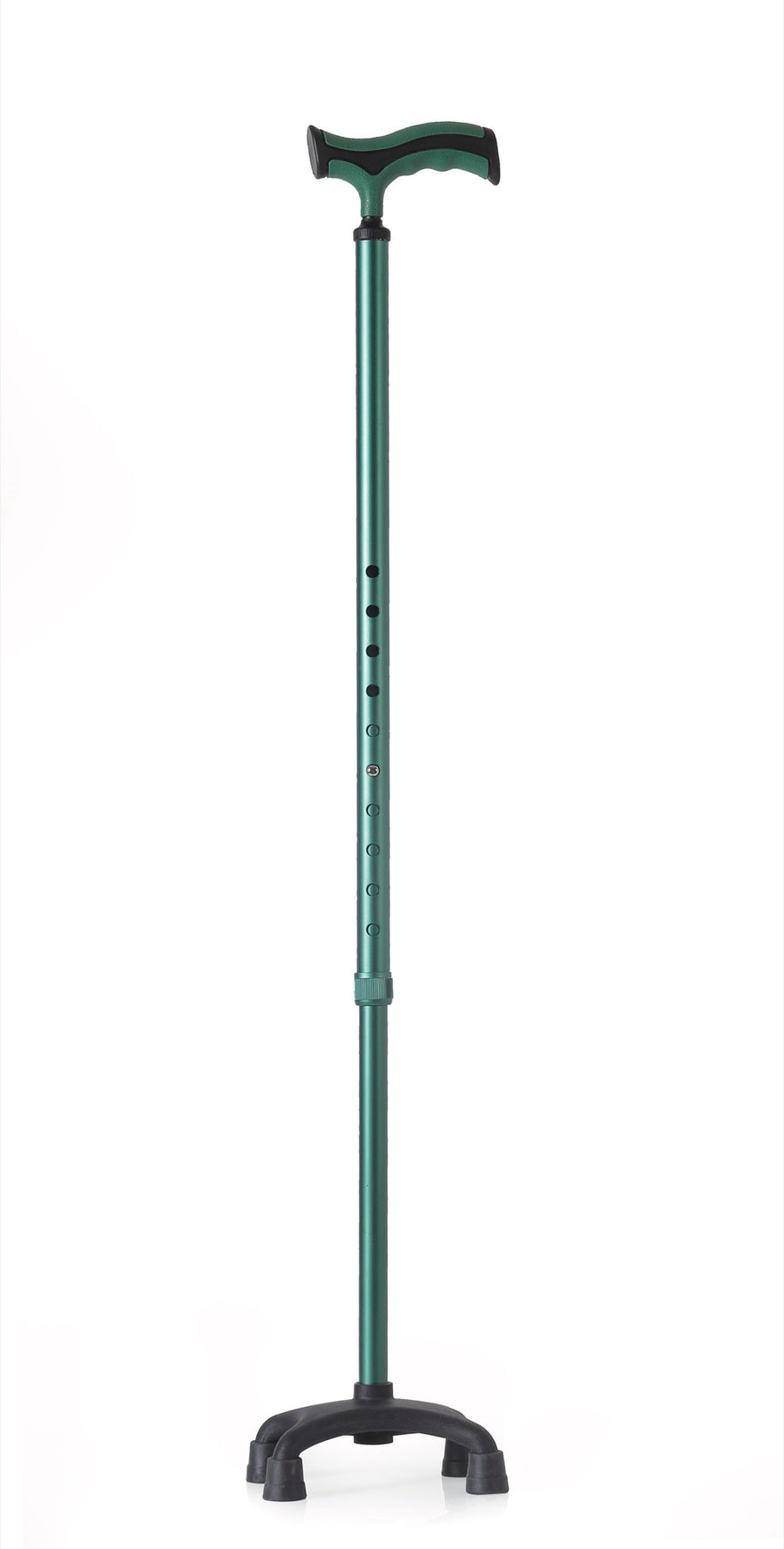 Bastone Alluminio Imp Morb Base Quadrip Verd - GEF Medica