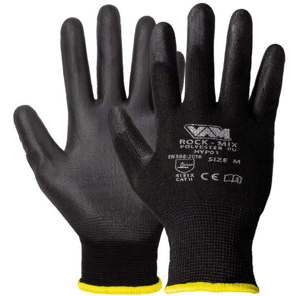Guanti Poliestere Spalmati Poliuretano VAM Mix - 240mm DMF Free - Cartone 120 Paia