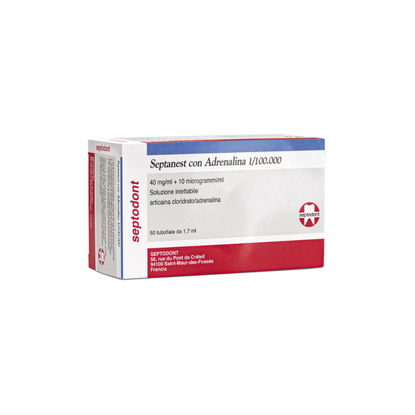 SEPTANEST*50 cartucce 1,7 ml con adrenalina 40 mg/ml + 10 mcg/ml