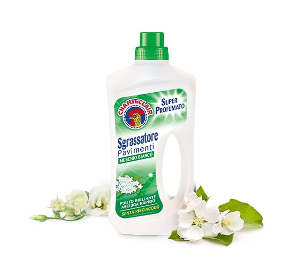 Chanteclair Sgrassatore Pavimenti Muschio Bianco 750 ml, cartone intero da 12 confezioni.