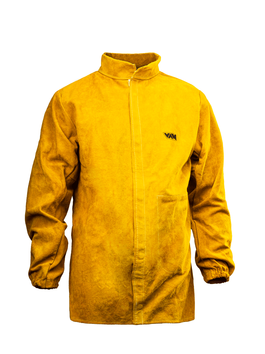 Giacca saldatore pelle crosta bovina VAM Weld Split Jacket FEWJ001 - giallo - cartone 10 pezzi