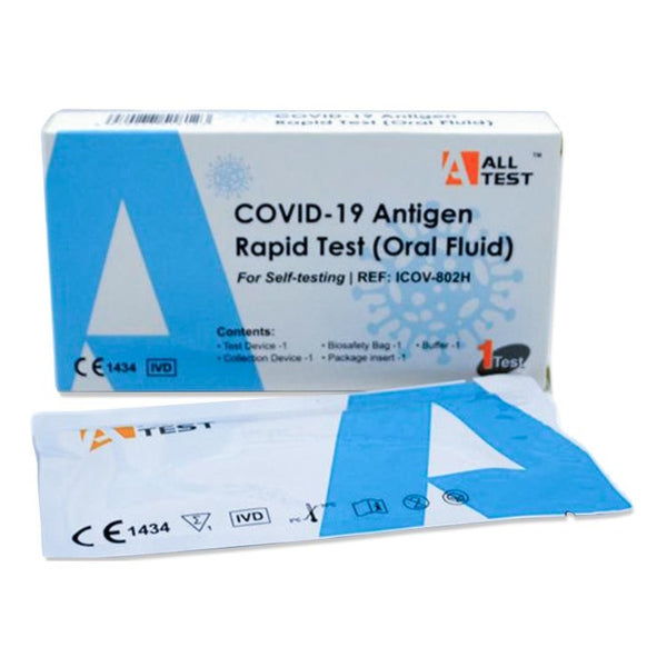 Test rapido Covid-19 Alltest antigenico saliva - kit da 5 a 20 test