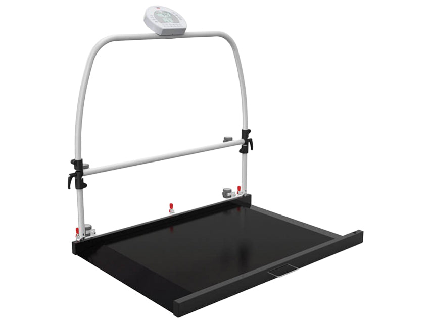 Bilancia a pedana digitale Wunder RW2.0 Move con corrimano e ruote, 300 kg - immagine 2