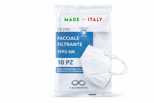 Mascherina FFP2 NR Bianca Made in Italy – DPI Classe III, CE 2761, Senza Valvola