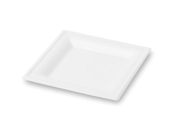 Piatto Quadrato compostabile in polpa di cellulosa 16x16 cm